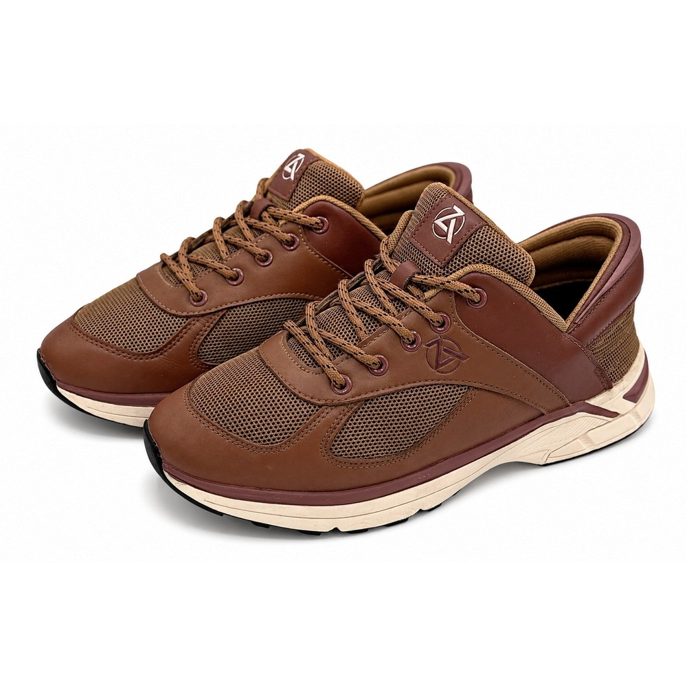 Zeba Hands Free Step In Mens Size 10 Brown Walking Orthopedic Comfort Shoes Lace